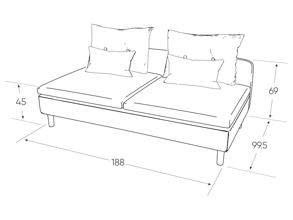 დივანი ორადგილიანი "LINTU"