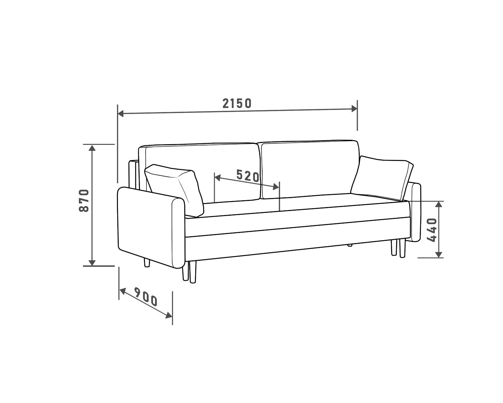 დივანი გასაშლელი  "OLIVER"