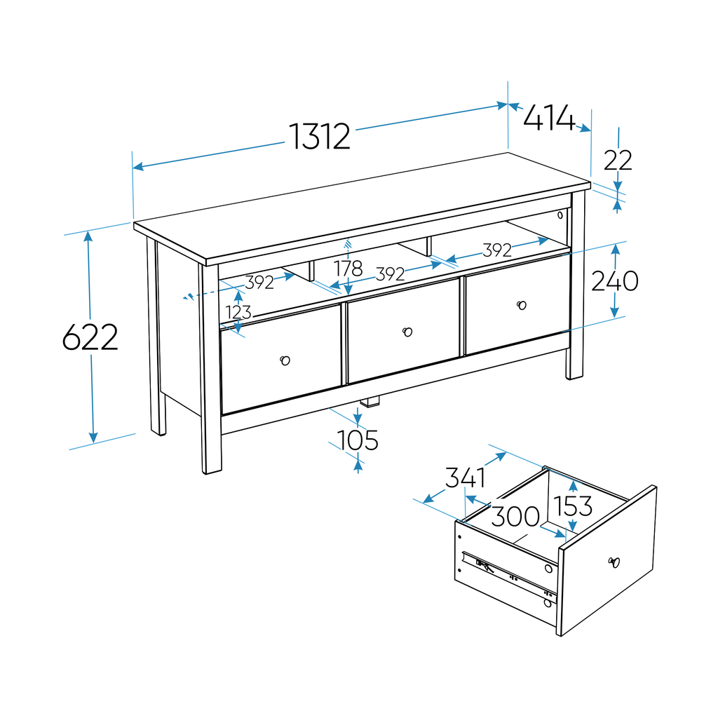 SAGA pump with three drawers